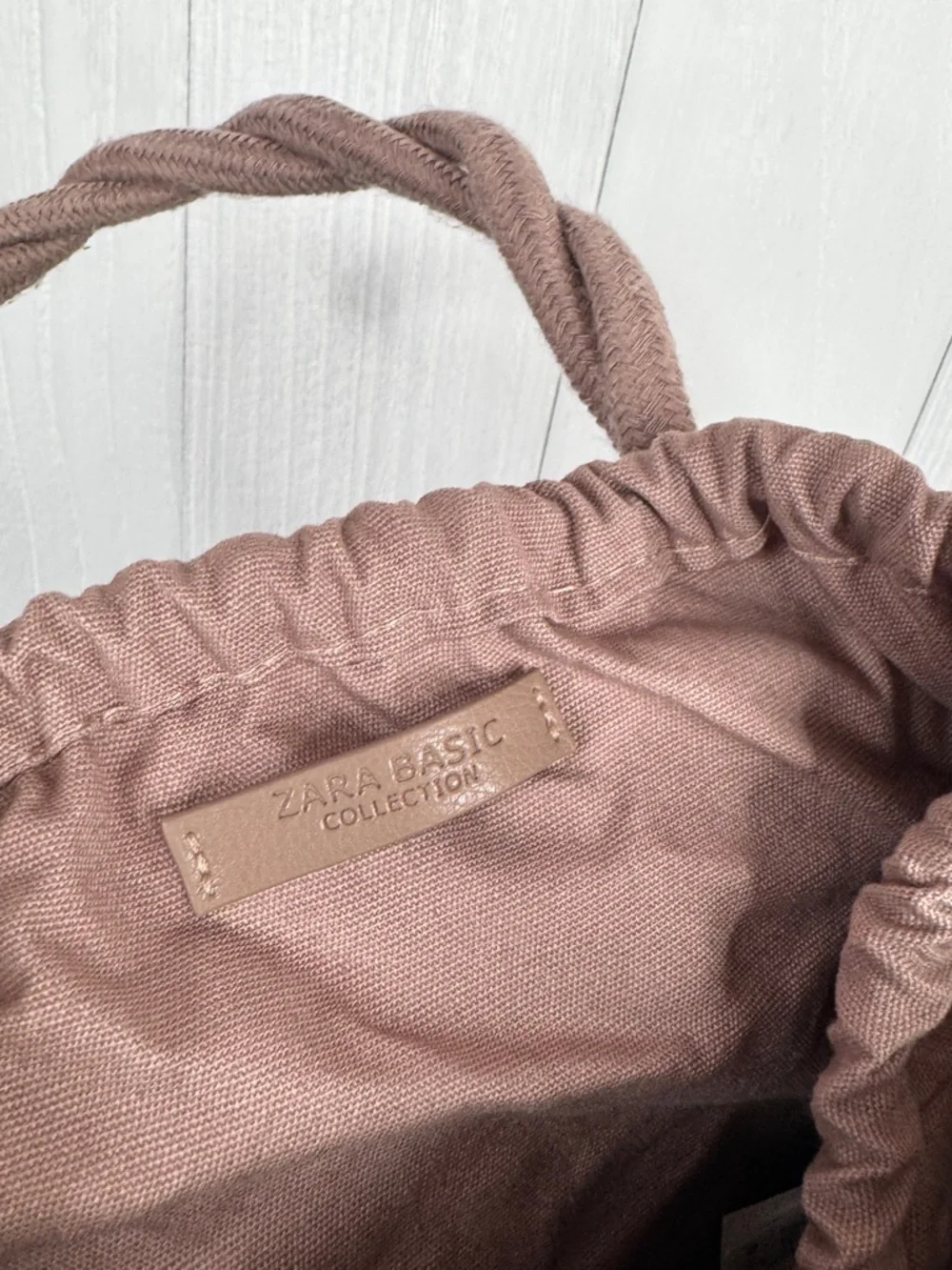 Zara Braided Rope Tote Bag in Taupe